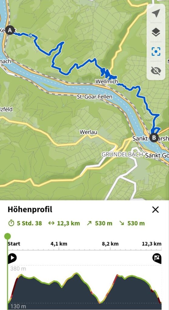 Etappe 12 von Kestert nach St Goarshausen