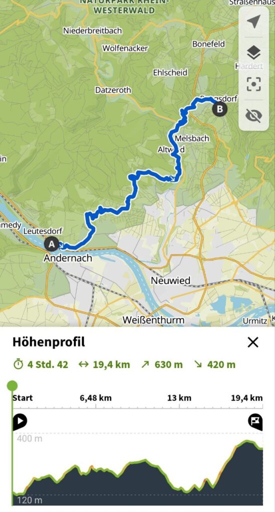 Rheinsteig Etappe 6 von Leutesdorf nach Rengsdorf